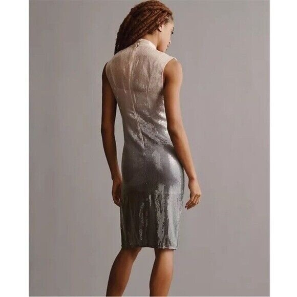 NWT Anthropologie Ombré Sequin Dress Size 2P - Picture 3 of 16